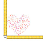 Musical Heart Iron on Fabric Heat Transfer DTF-208