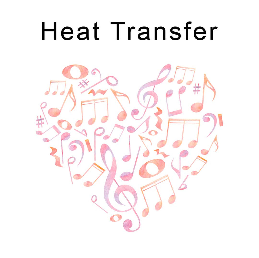 Musical Heart Iron on Fabric Heat Transfer DTF-208