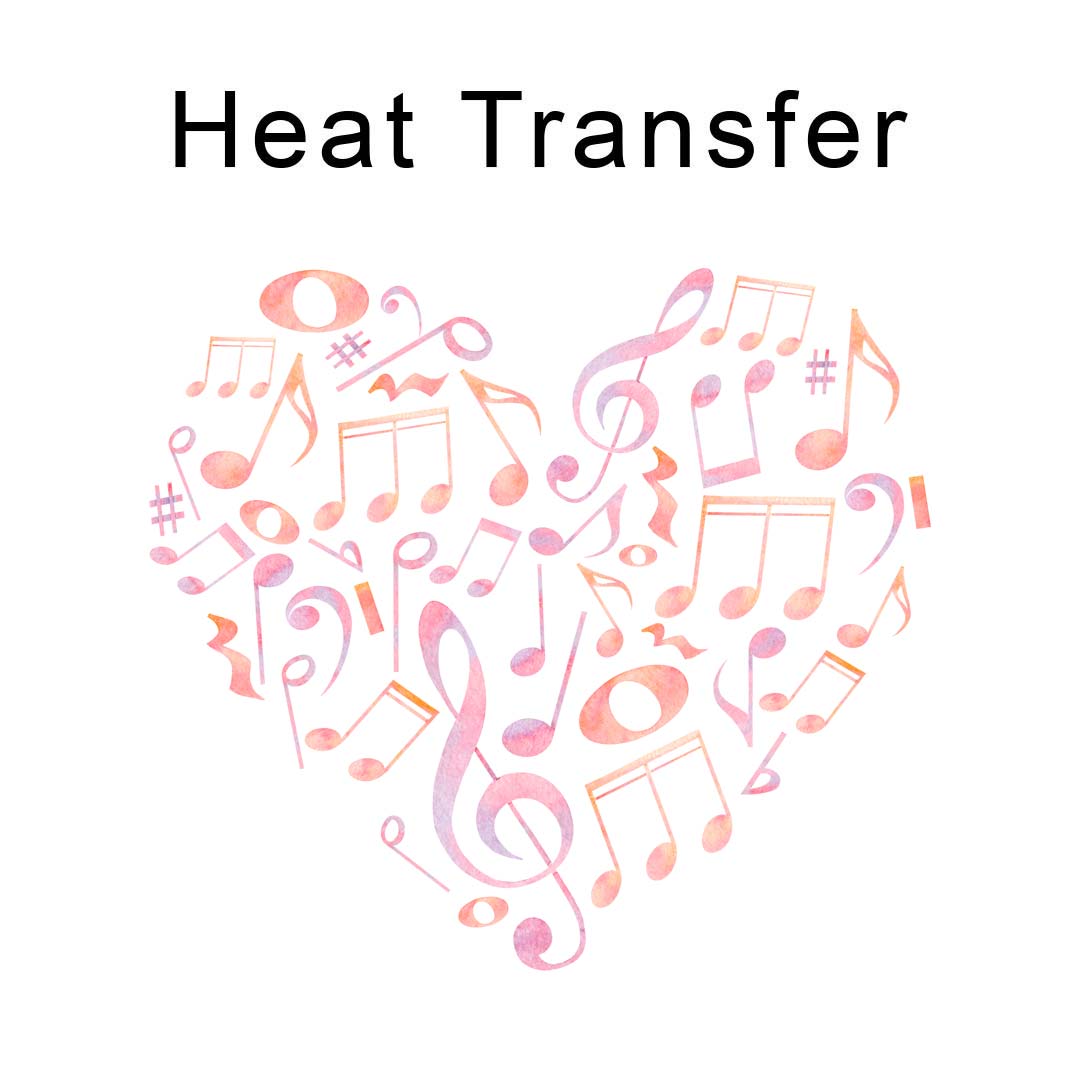 Musical Heart Iron on Fabric Heat Transfer DTF-208