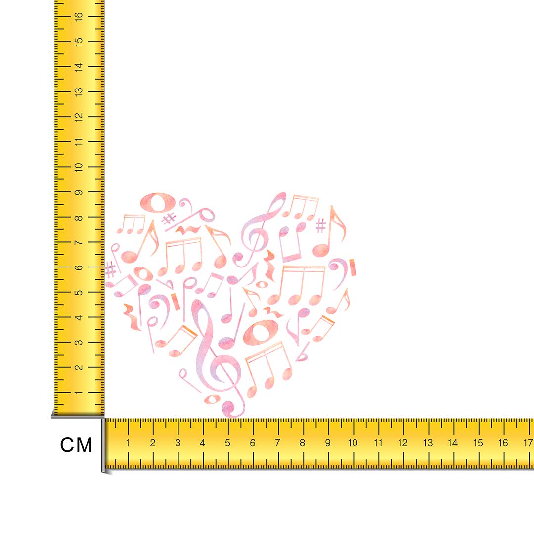 Musical Heart Iron on Fabric Heat Transfer DTF-208