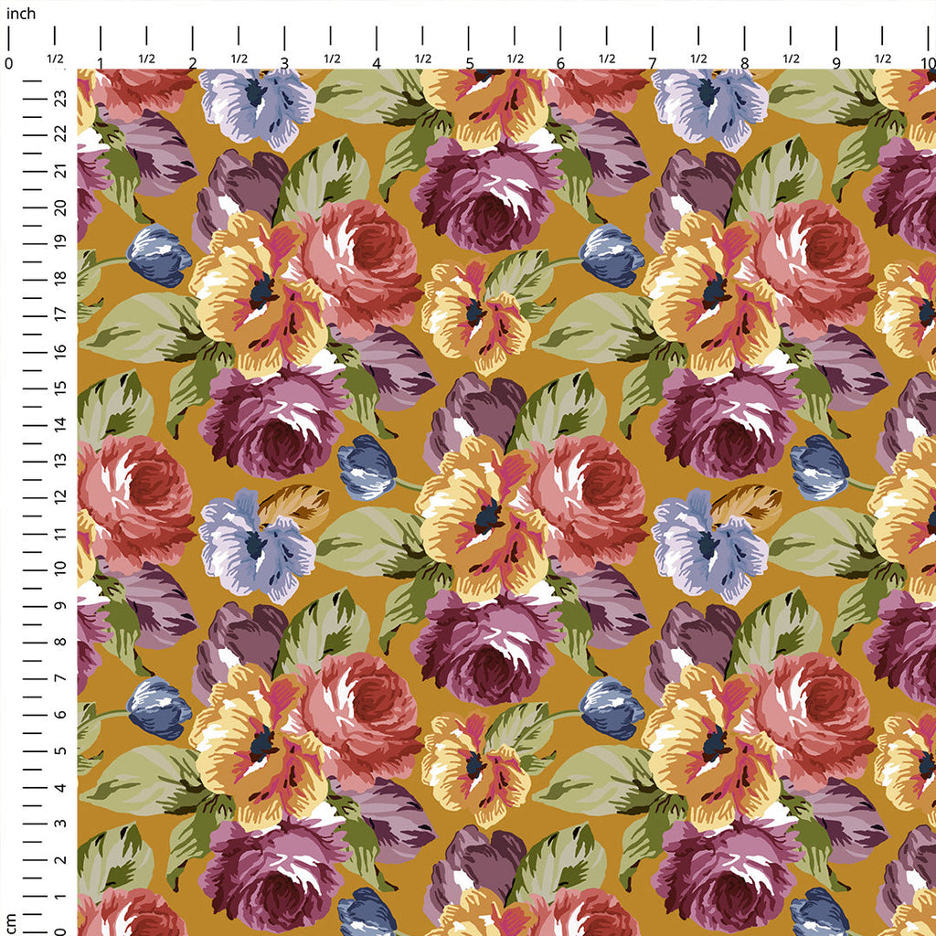 Mustard Floral Fabric