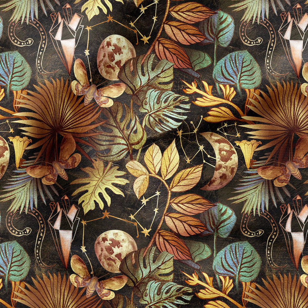Mysterious Forest Brass Fabric
