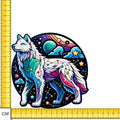 Mystical Stars Wolf Iron on Fabric Heat Transfer DTF-131
