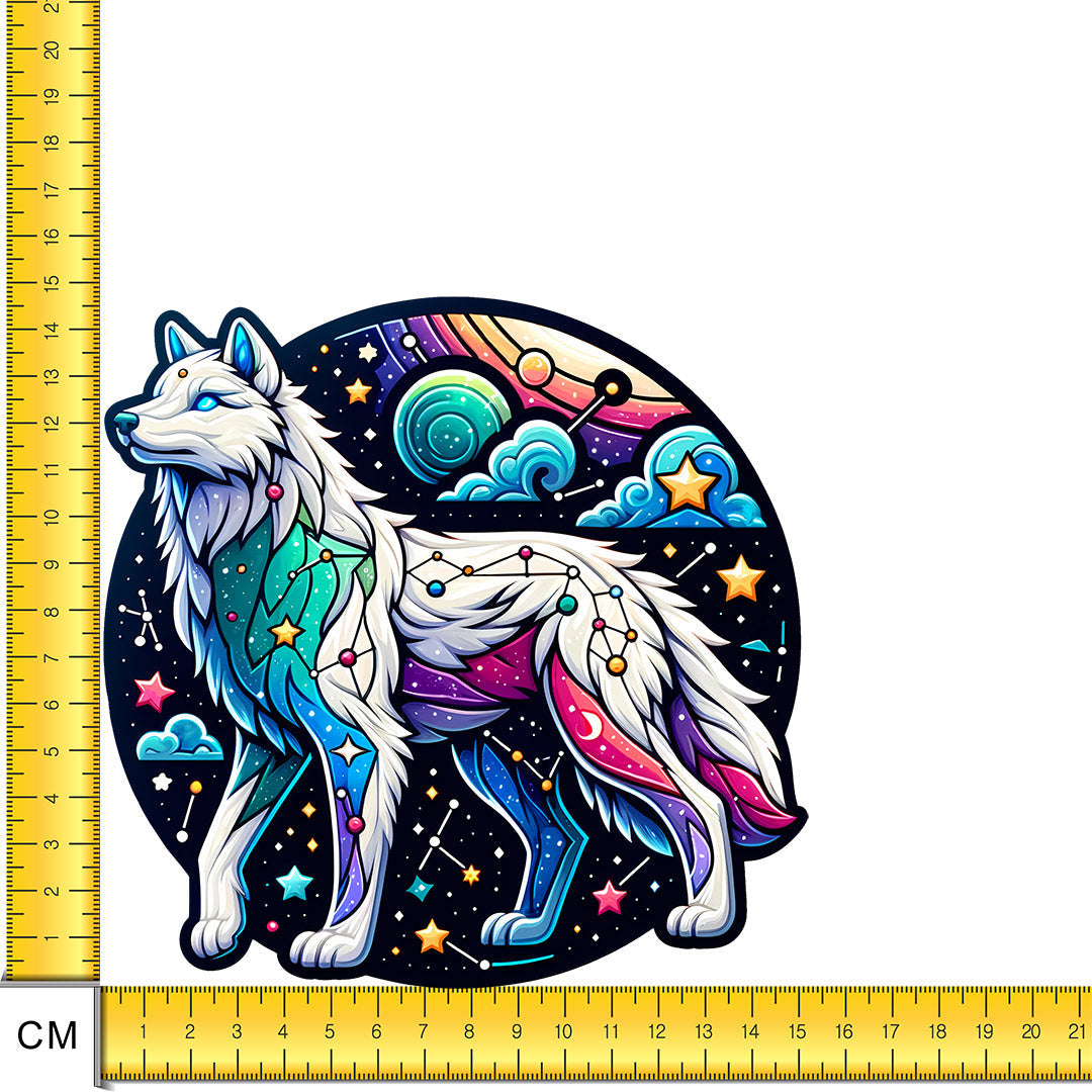 Mystical Stars Wolf Iron on Fabric Heat Transfer DTF-131