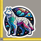 Mystical Stars Wolf White Outlines Iron on Fabric Heat Transfer DTF-132