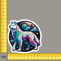 Mystical Stars Wolf White Outlines Iron on Fabric Heat Transfer DTF-132