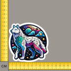 Mystical Stars Wolf White Outlines Iron on Fabric Heat Transfer DTF-132