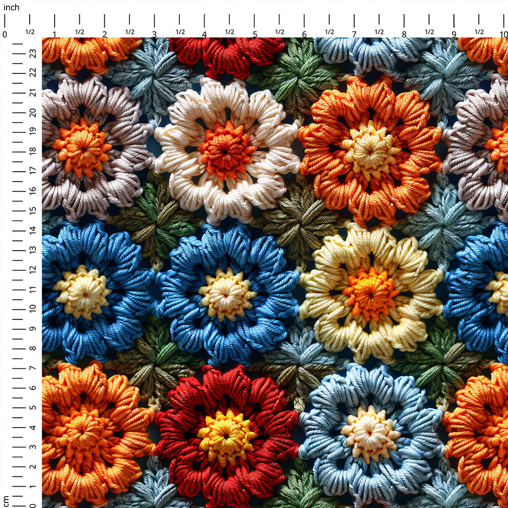 Nancy Crochet Flowers Fabric