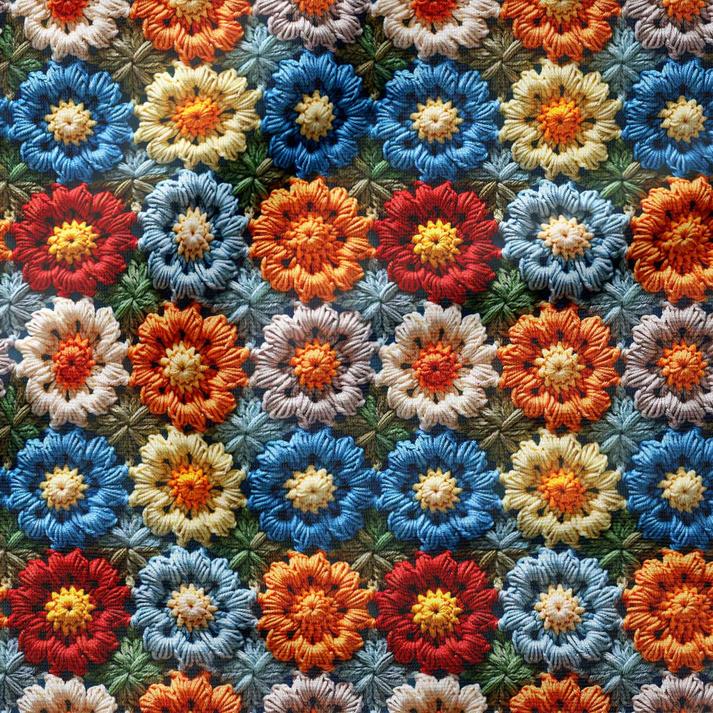 Nancy Crochet Flowers Fabric