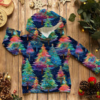 Navy Christmas Trees Fabric