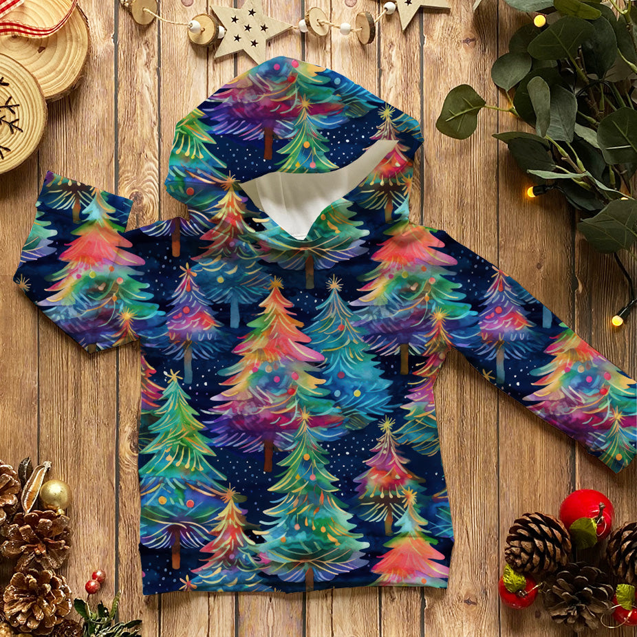 Navy Christmas Trees Fabric