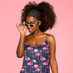 Flamingo Navy Fabric