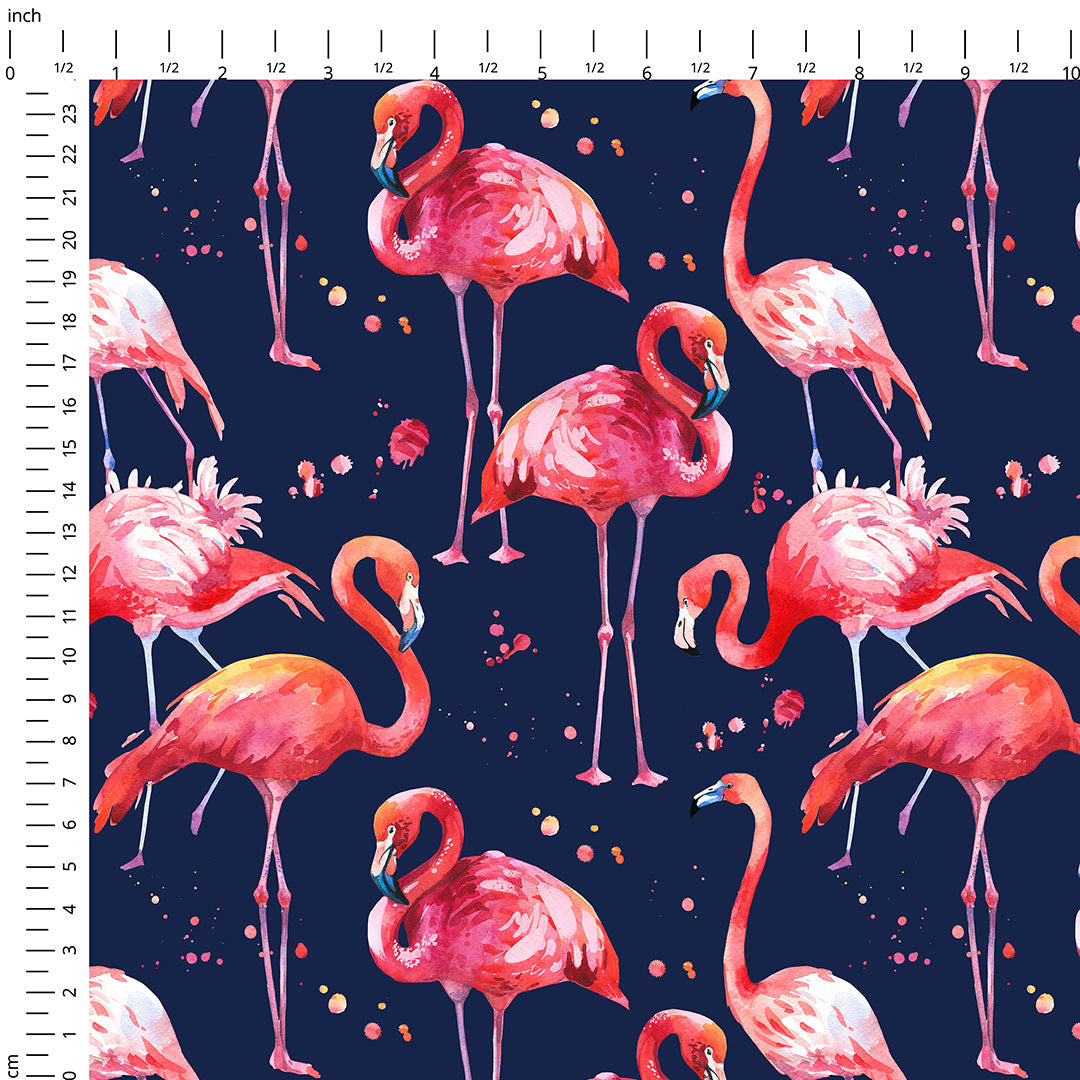 Flamingo Navy Fabric
