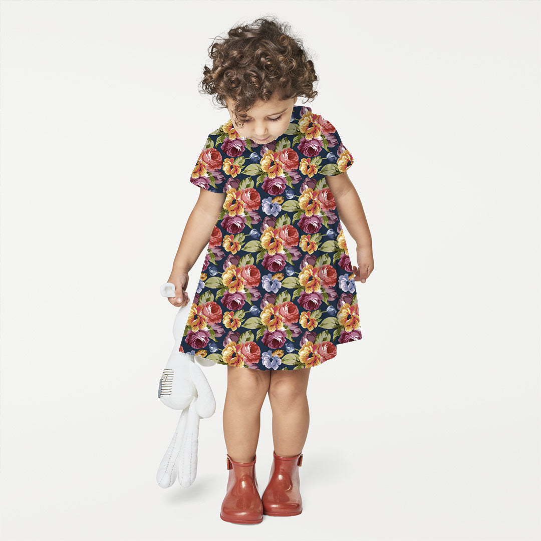 Navy Floral Fabric