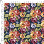 Navy Floral Fabric