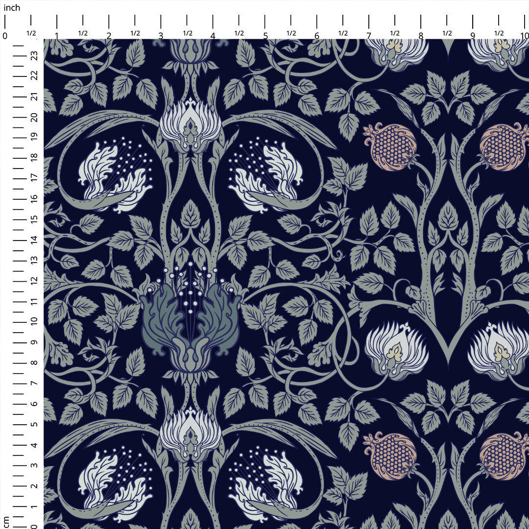 Navy Trellis Fabric