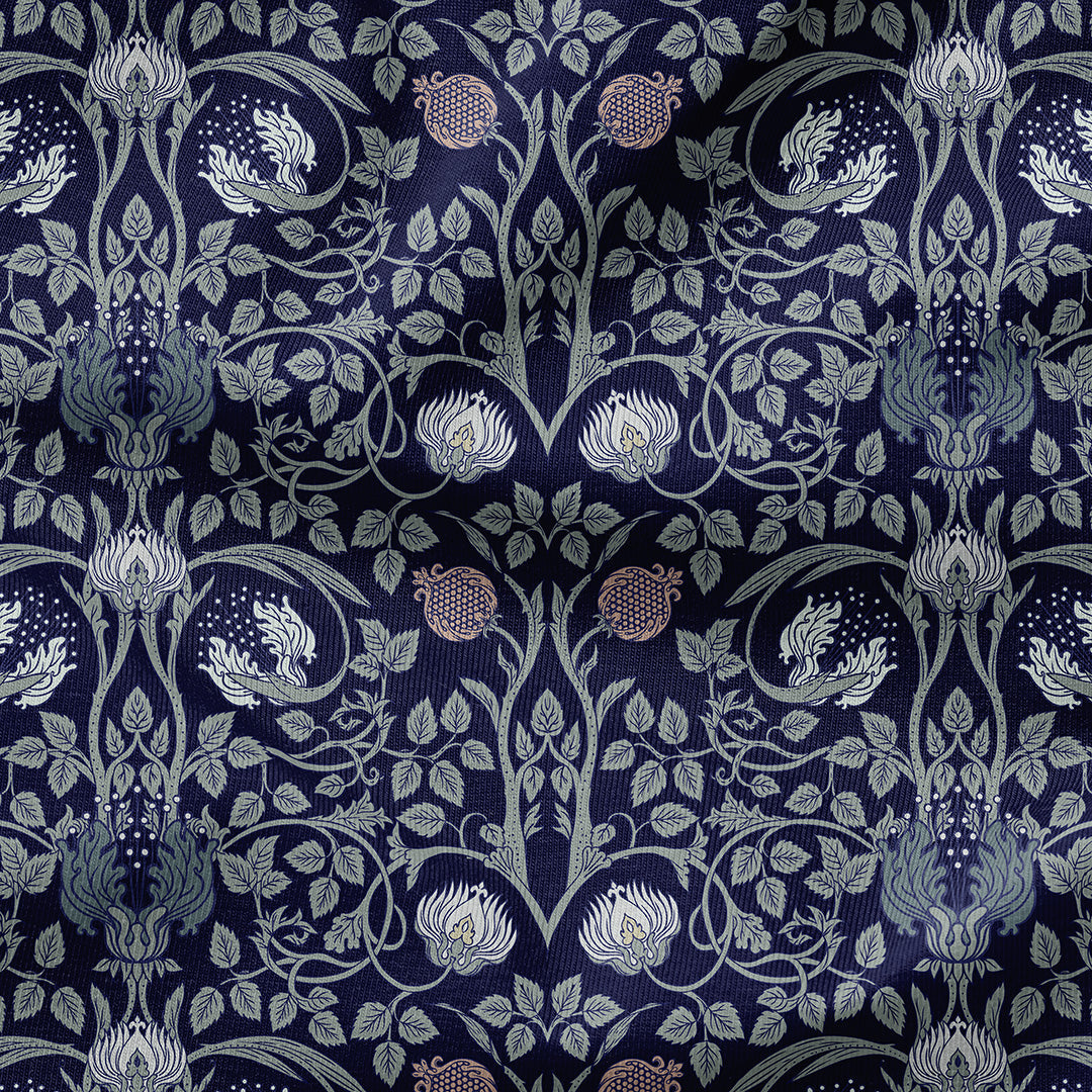 Navy Trellis Fabric