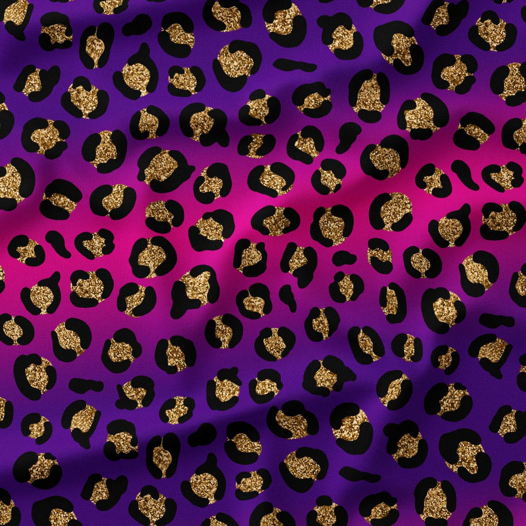 Purple and Pink Ombre Leopard Fabric
