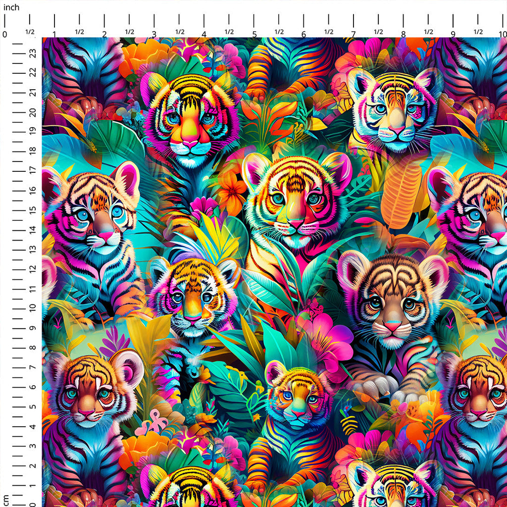 Neon Tigers Fabric