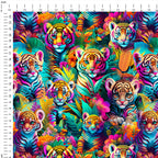 Neon Tigers Fabric