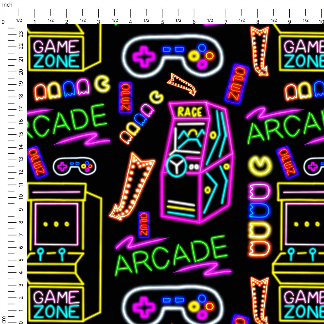 Neon Arcade Fabric