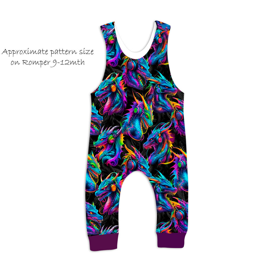 Neon Dragons Fabric