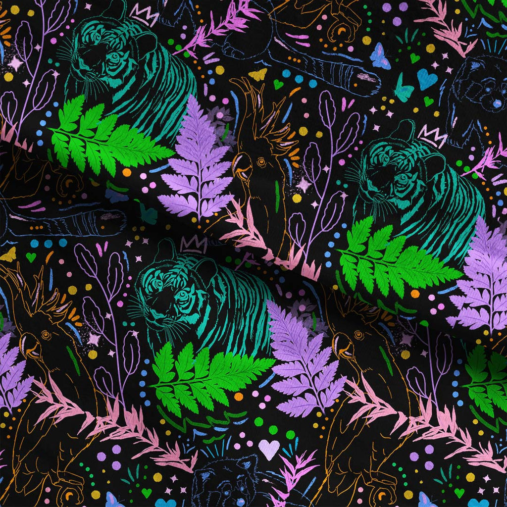 Neon Exotic Animals Fabric