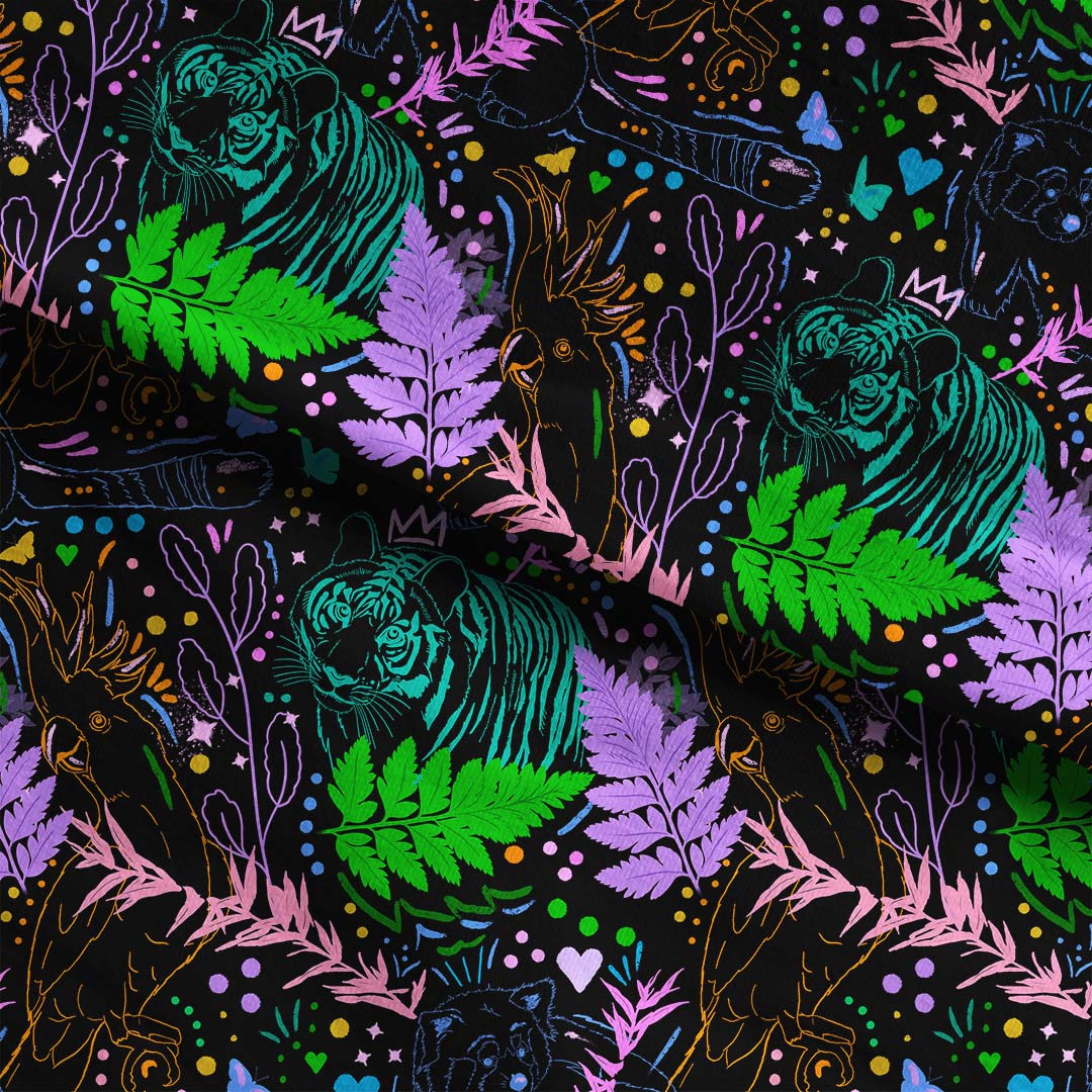 Neon Exotic Animals Fabric
