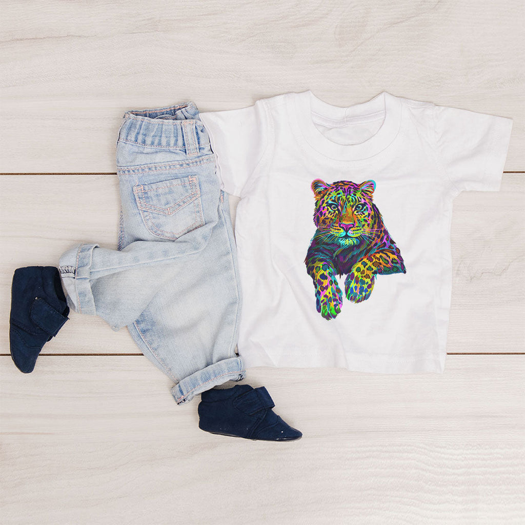 Neon Leopard Iron on fabric heat transfer DTF-19