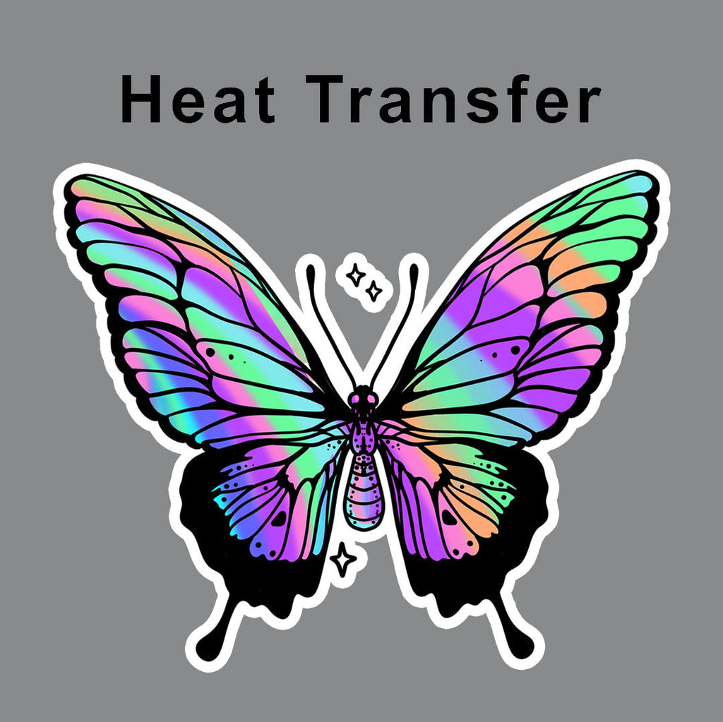 Neon Marble Butterfly Iron on fabric heat transfer DTF-70
