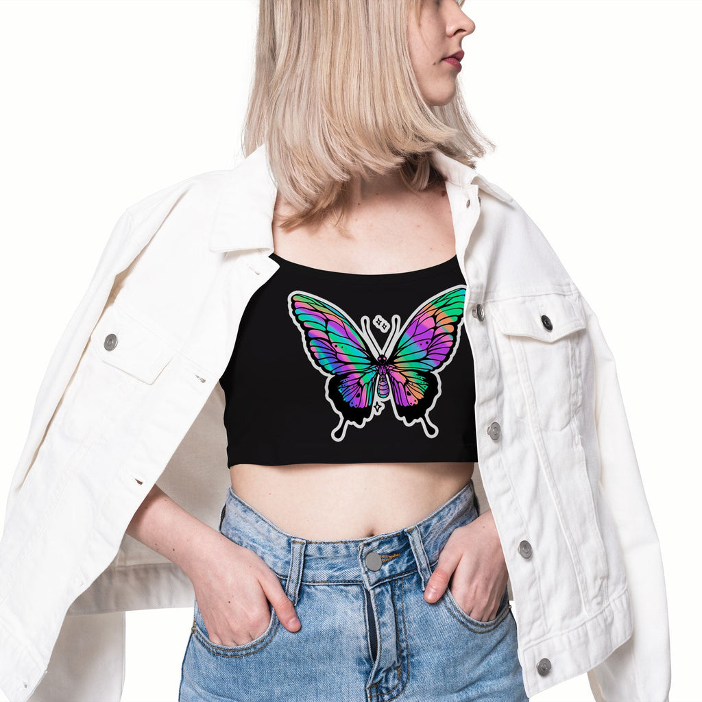 Neon Marble Butterfly Iron on fabric heat transfer DTF-70