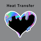 Neon Marble Heart Iron on fabric heat transfer DTF-69
