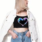 Neon Marble Heart Iron on fabric heat transfer DTF-69