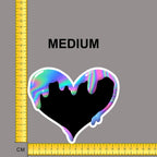 Neon Marble Heart Iron on fabric heat transfer DTF-69