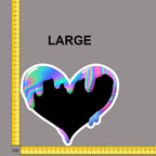 Neon Marble Heart Iron on fabric heat transfer DTF-69