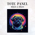 TOTE Neon Pug Dog Fabric Bag Panel TP-140