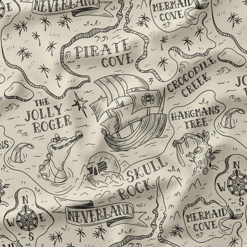 Neverland Map Beige Fabric