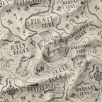 Neverland Map Beige Fabric
