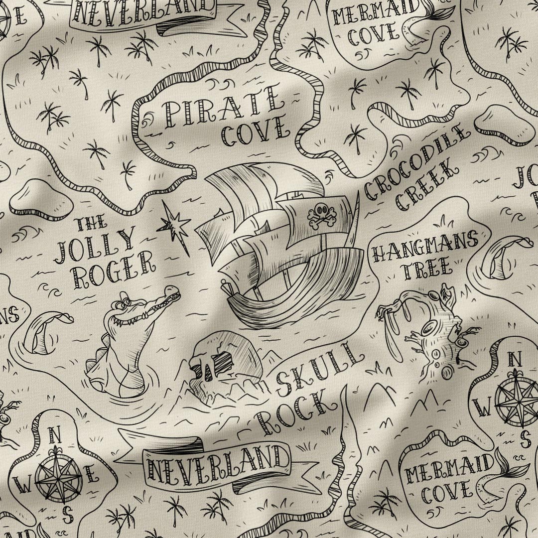 Neverland Map Beige Fabric