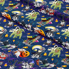 Nightmare Pups Navy Fabric