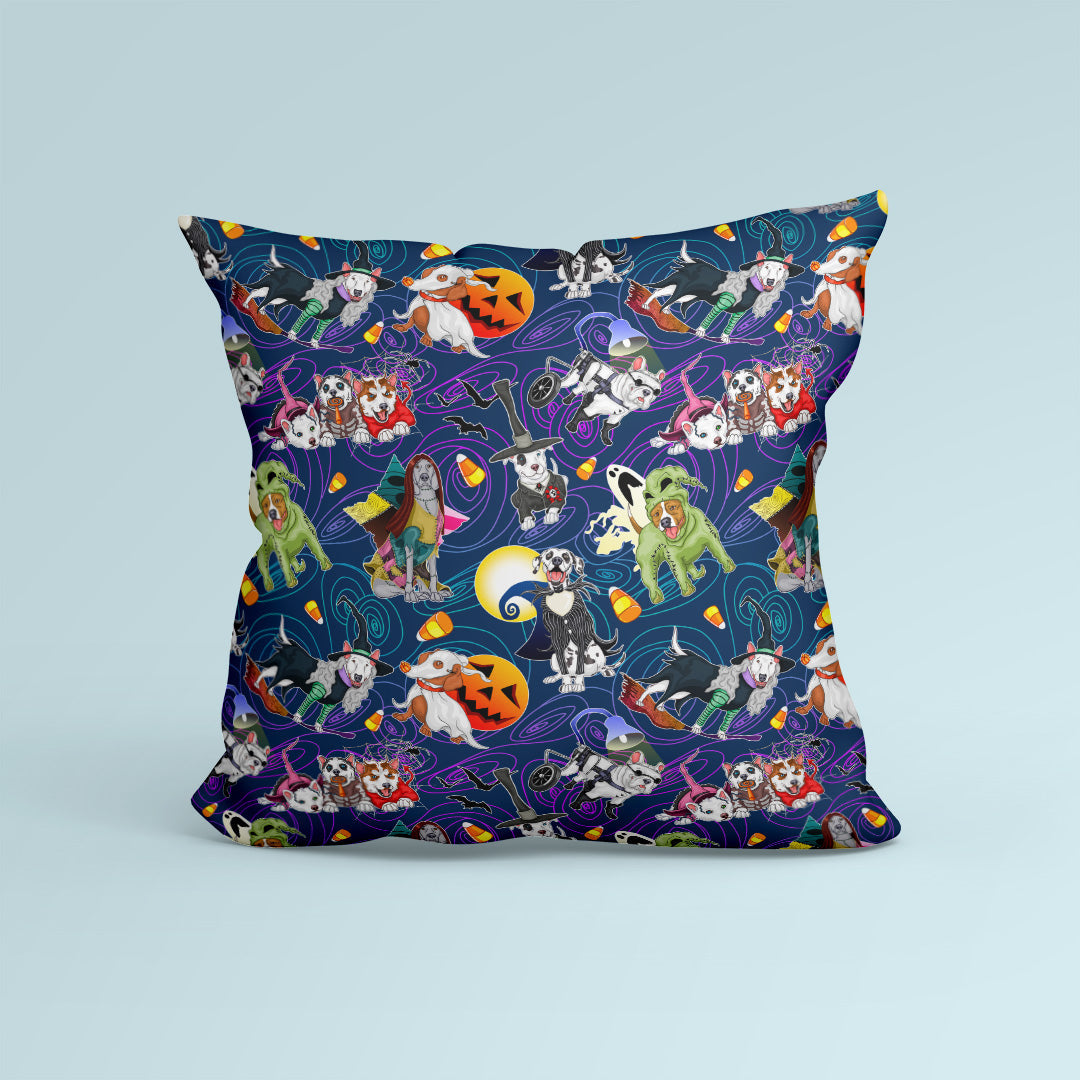 Nightmare Pups Navy Fabric