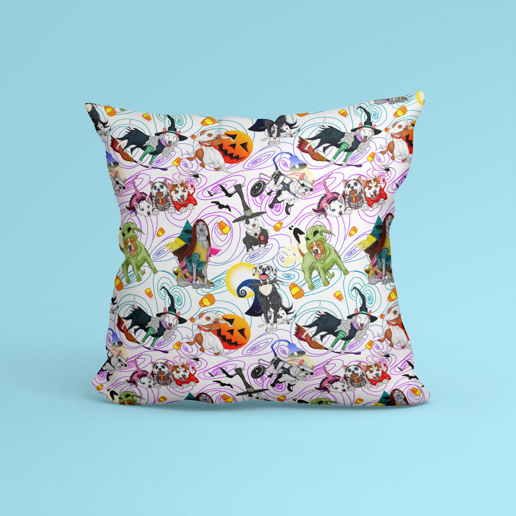 Nightmare Pups White Fabric