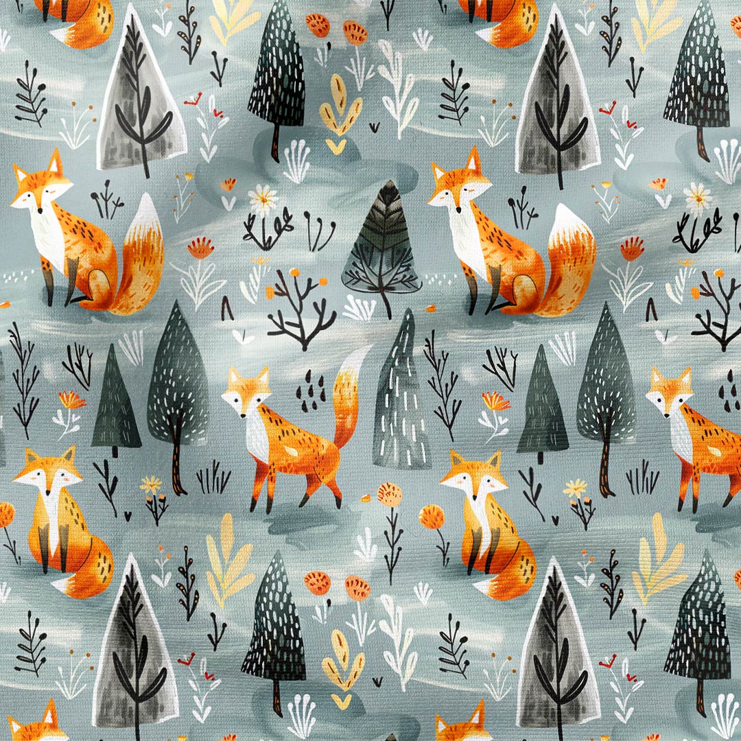 Nordic Forest Fox Fabric