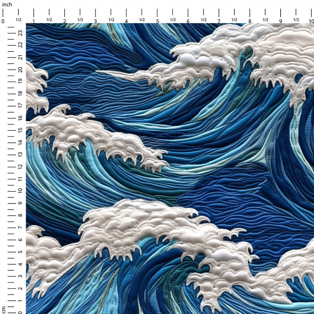 Colourful Waves Abstract print fabric for Garden, Dressmaking, Crafts ...