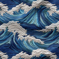 Ocean Waves Embroidery Fabric