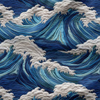 Ocean Waves Embroidery Fabric