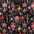 Old School Tattoo Black Fabric