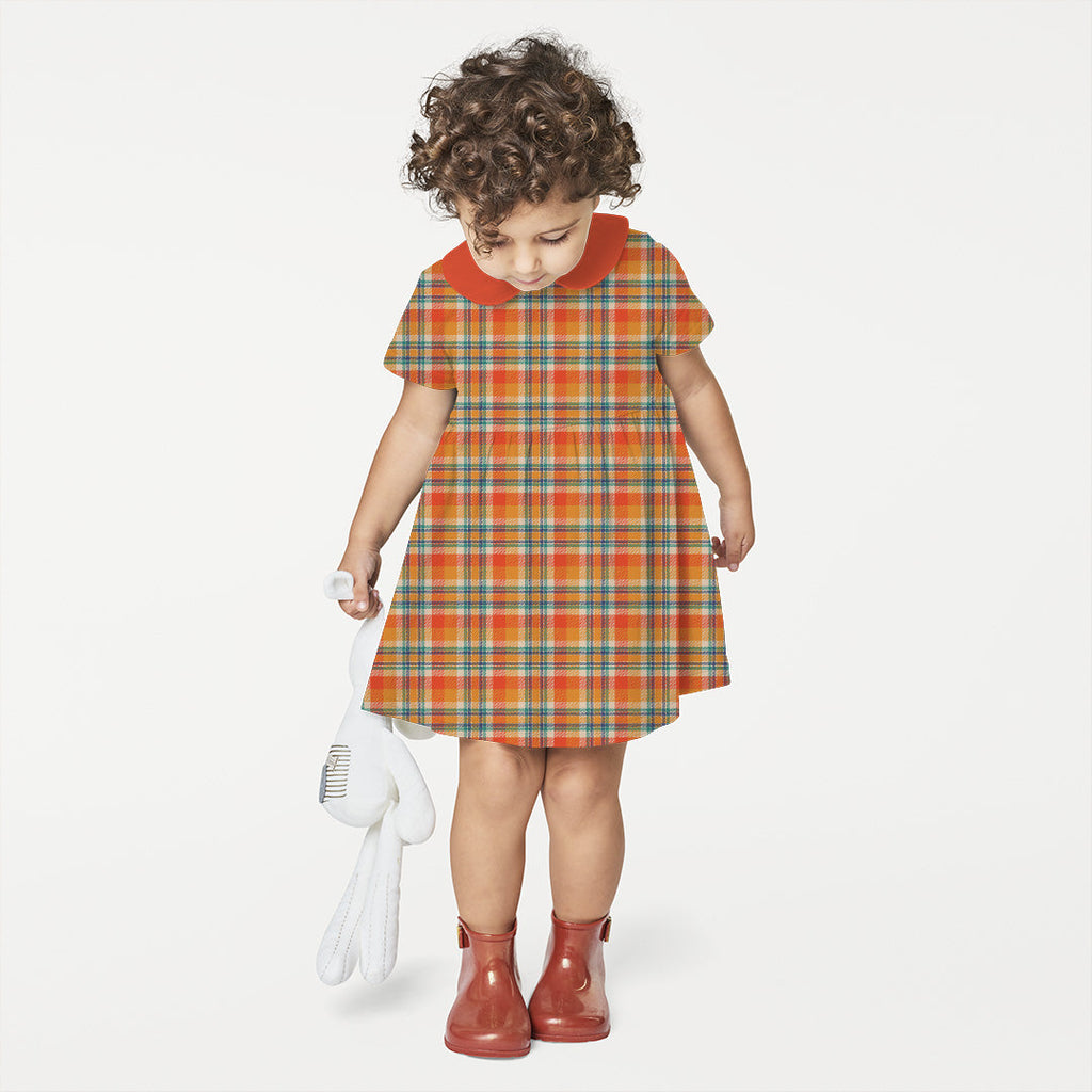 Orange Plaid Fabric 403