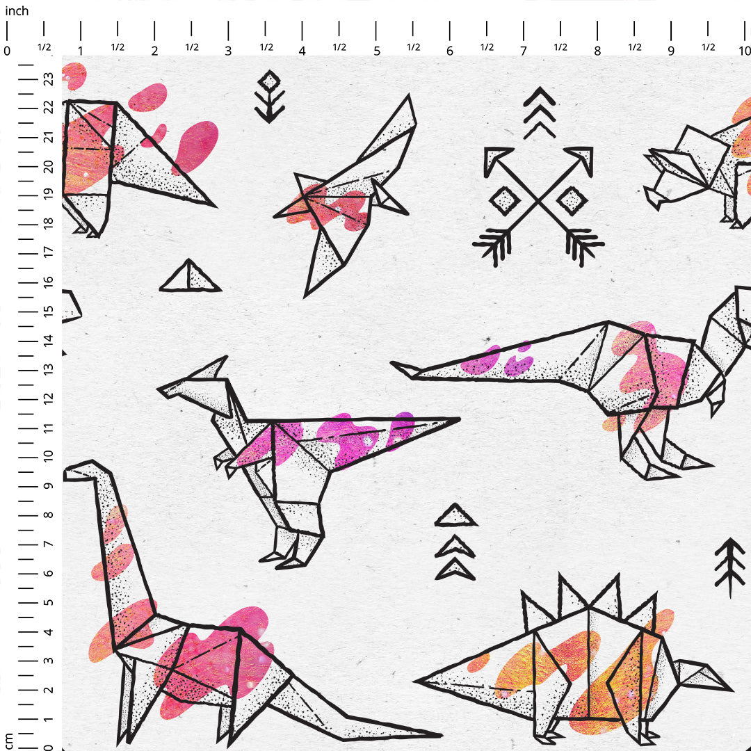 Origami Dinos Fabric