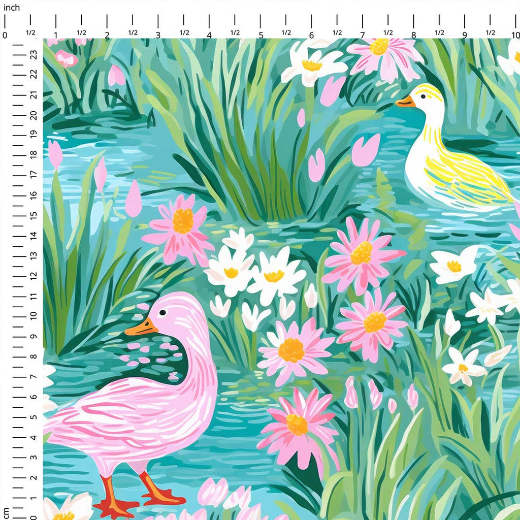 Spring Ducks Fabric